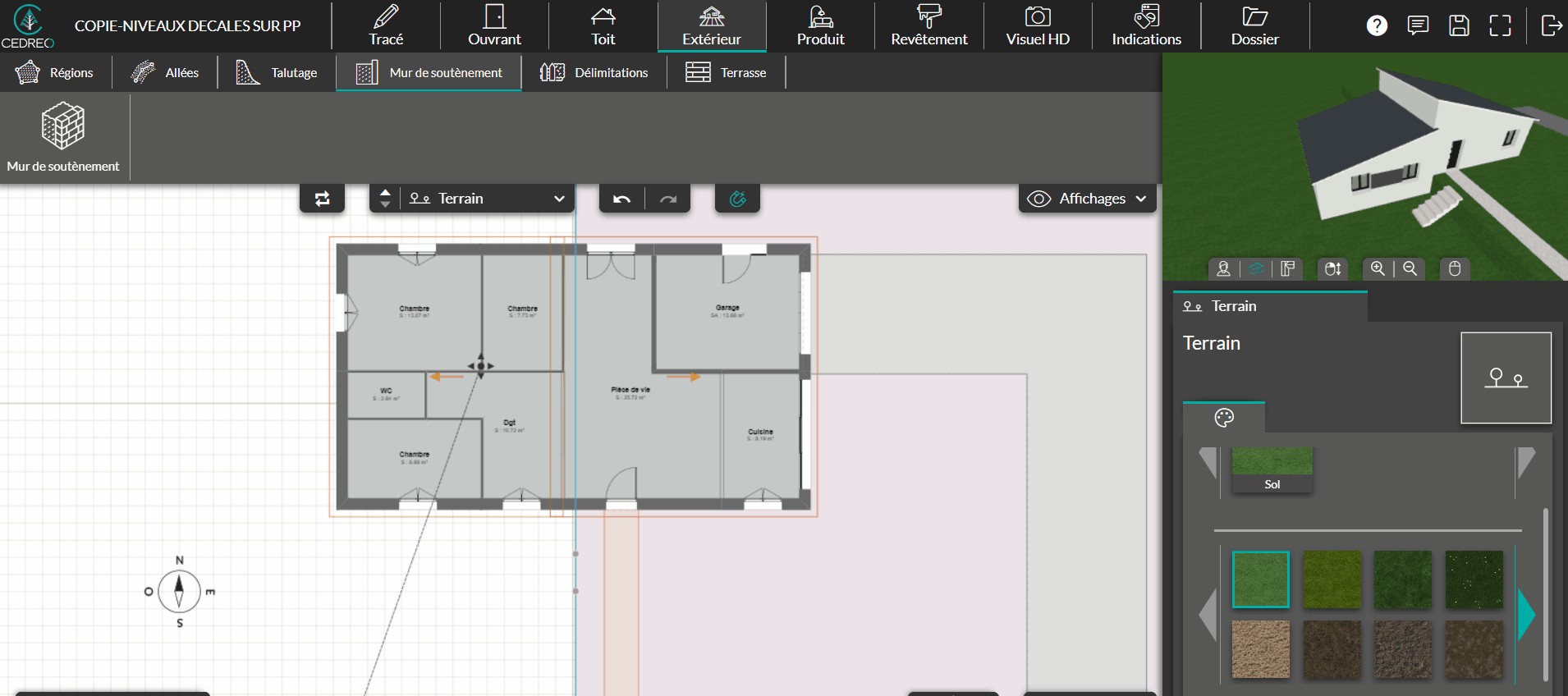 Ajouter des murs de soutènement