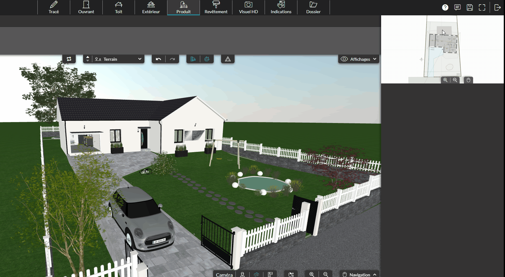 options en haut à gauche