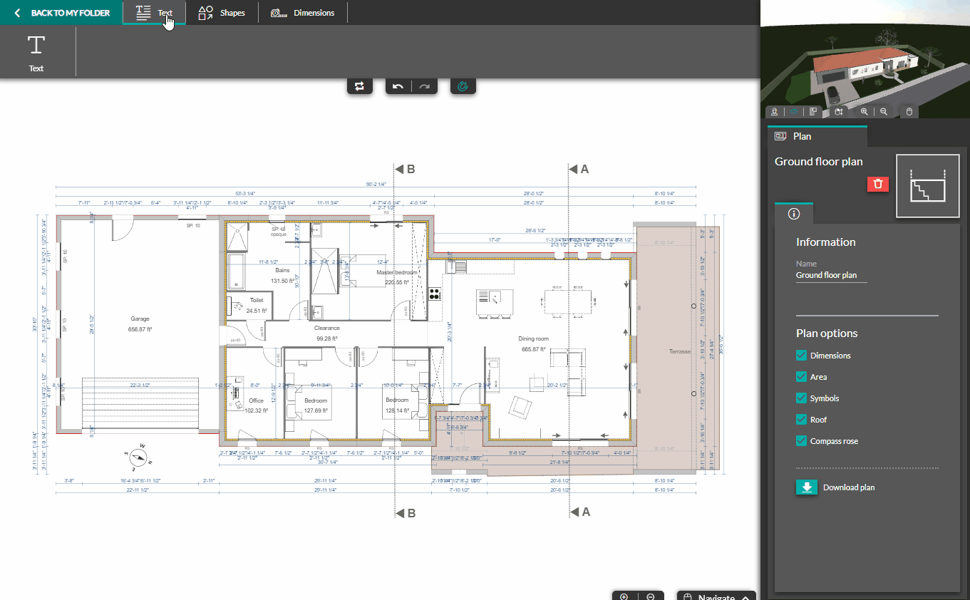11-02 Add text and line on floor plan