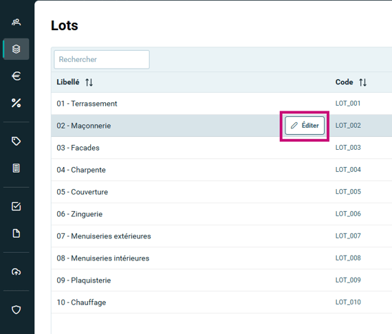 13-04 Editer un lot