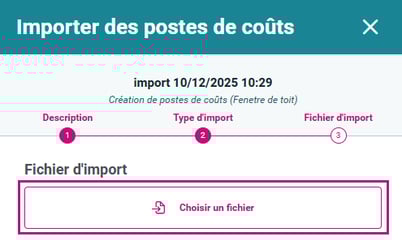 13-08 Choisir un fichier import - fenetre de toit