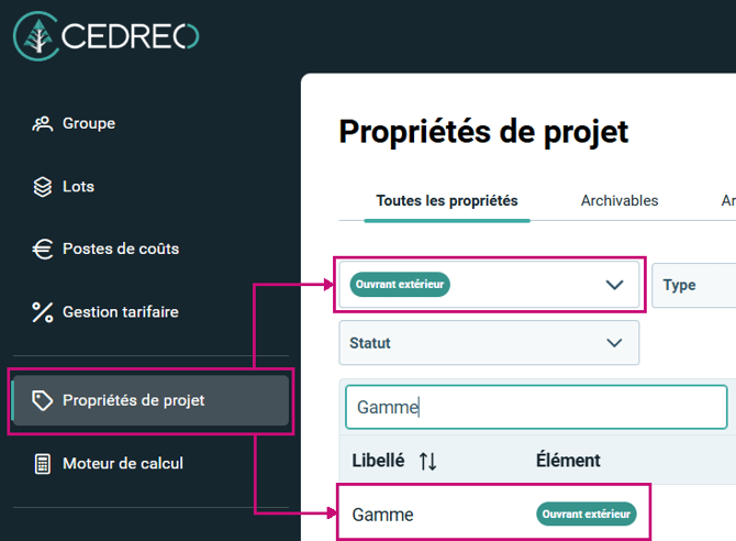 13-08 propriété gamme ouvrant extérieur