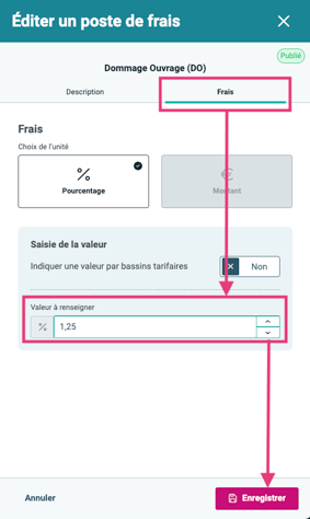 Gestion frais - 06 Modifier un poste de frais