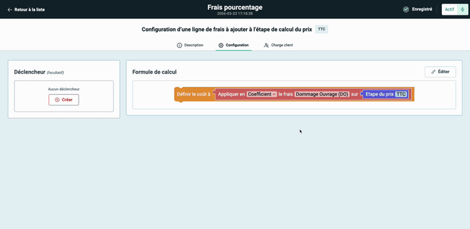Gestion frais - 14 Configurer la charge client sur un frais