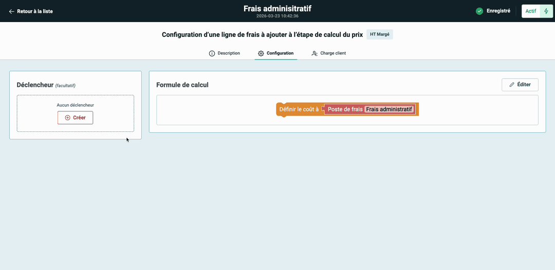 Gestion frais - 16 Configurer des déclencheurs sur un frais