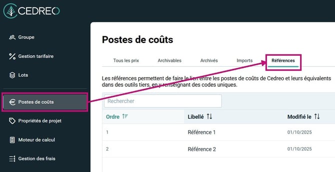 13-18 Gérer les préférences - Accès poste de cout