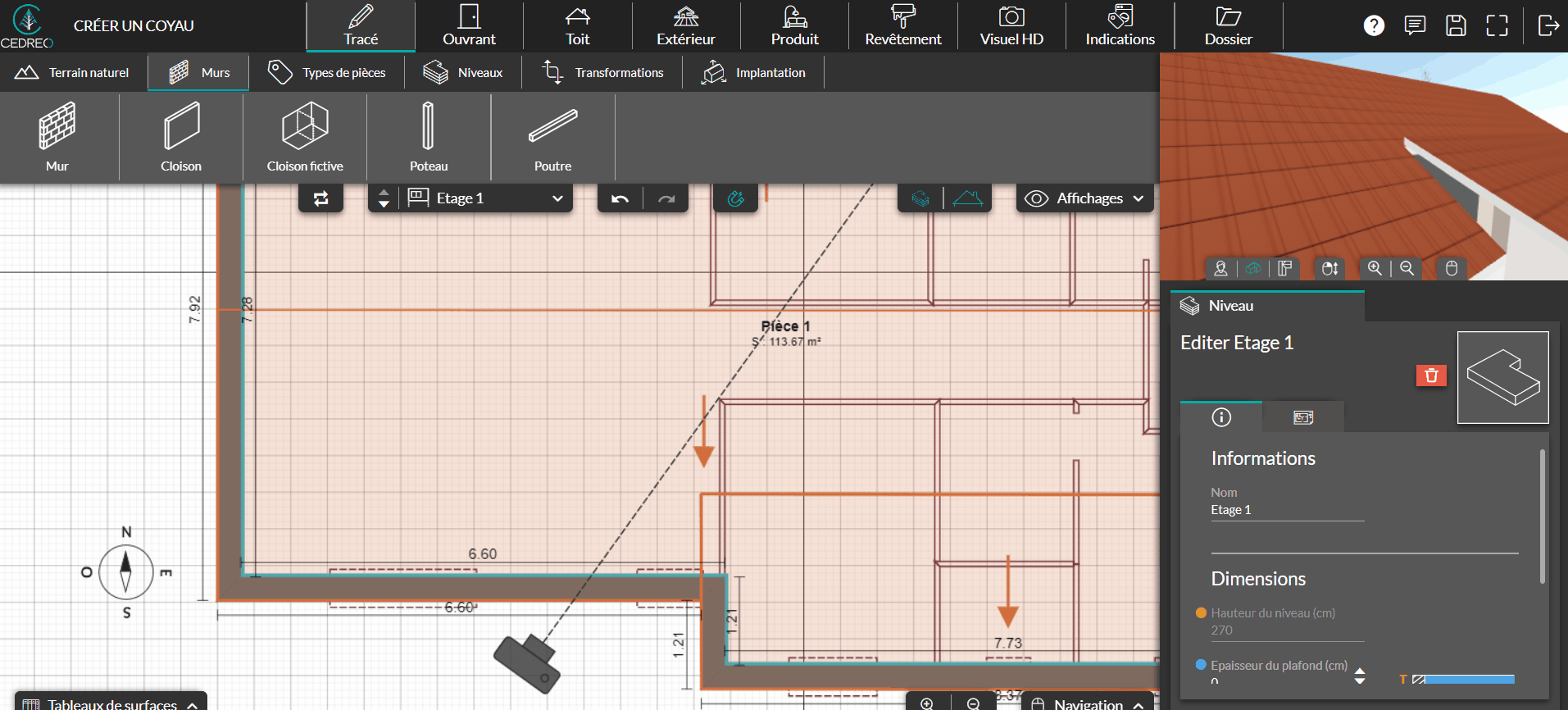 4 - 10 Tracer un mur complémentaire