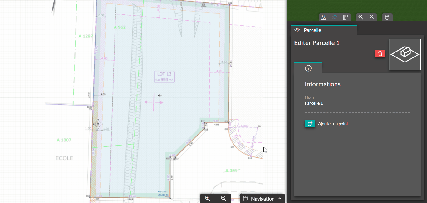 Créer une ligne de recul
