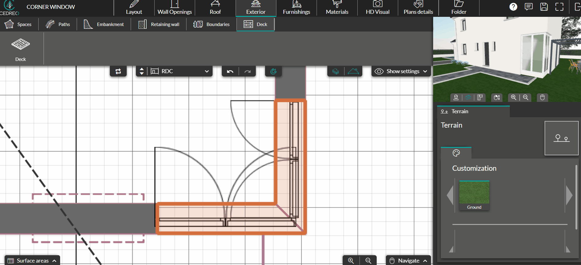 add a deck on corner window