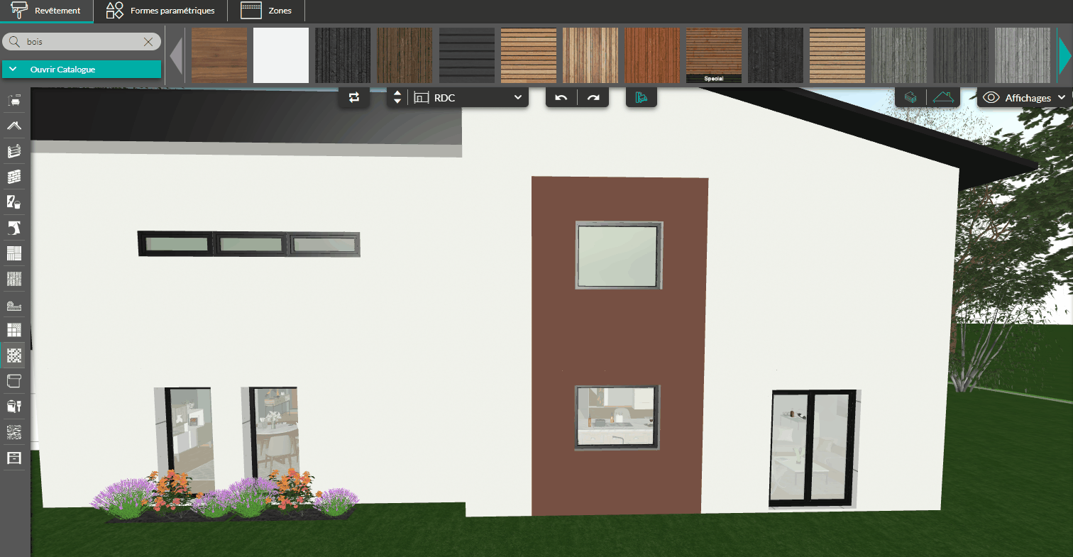 modifier le revêtement des zones - modénatures